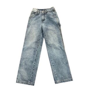 J. Galt Denim High Rise Wide Leg Carpenter Blue Jeans Womens Size Small